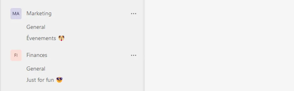 emojis titre d'une canal teams